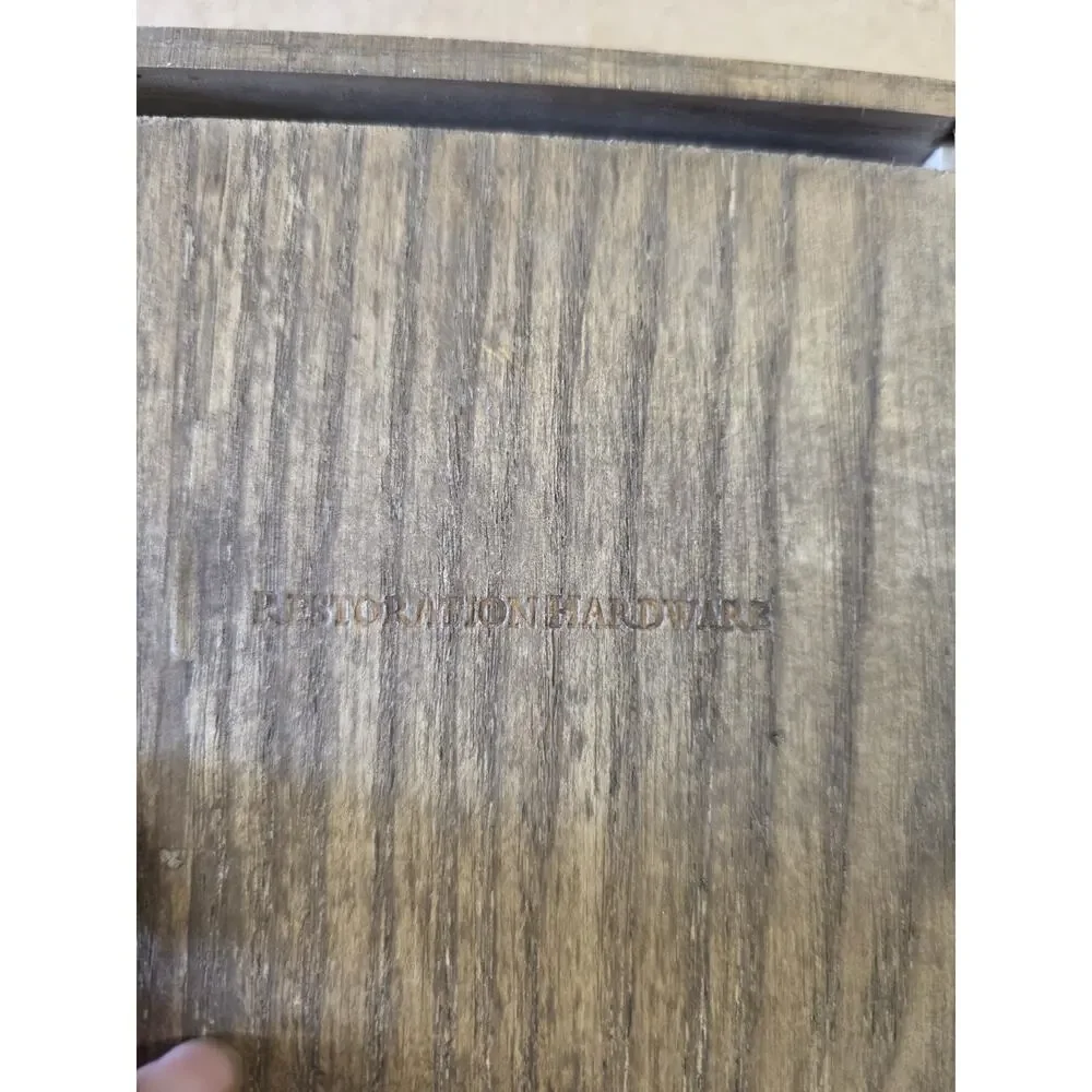 Restoration Hardware Wooden Storage Box Cube See Photos - Coast